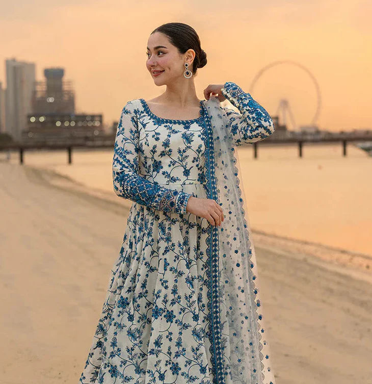 Hania Amir Embroidered Lawn 3PC Unstitched Memon Clothes